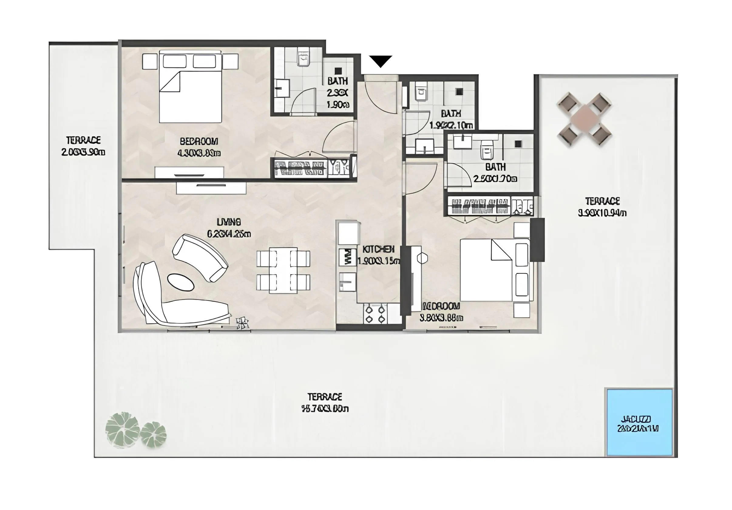 Floor plan — 2 BR