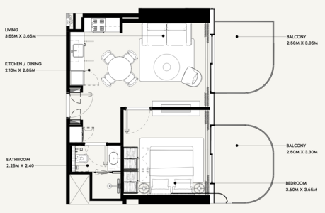 Floor plan — 1 BR