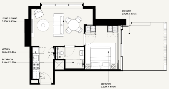 Floor plan — 1 BR
