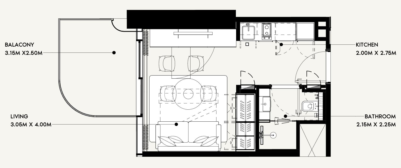 Floor plan — Studio