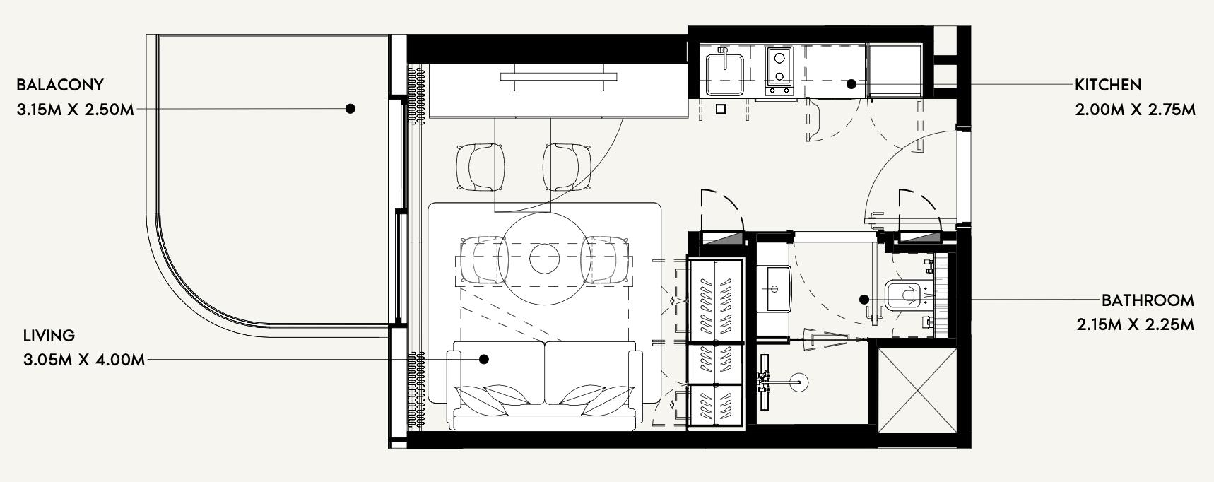 Floor plan — Studio