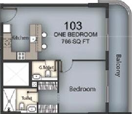 Floor plan — 1 BR