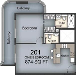 Floor plan — 1 BR
