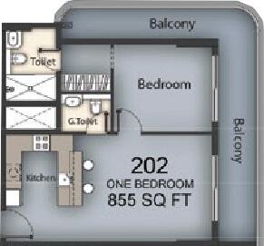 Floor plan — 1 BR