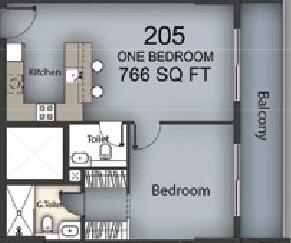 Floor plan — 1 BR