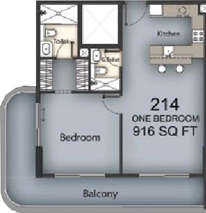 Floor plan — 1 BR