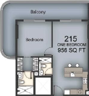 Floor plan — 1 BR