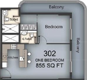 Floor plan — 1 BR