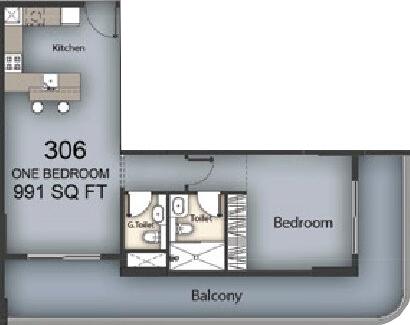 Floor plan — 1 BR