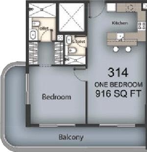 Floor plan — 1 BR