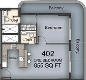 Floor plan — 1 BR