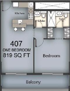 Floor plan — 1 BR