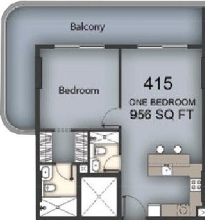 Floor plan — 1 BR