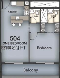 Floor plan — 1 BR
