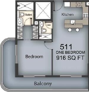 Floor plan — 1 BR