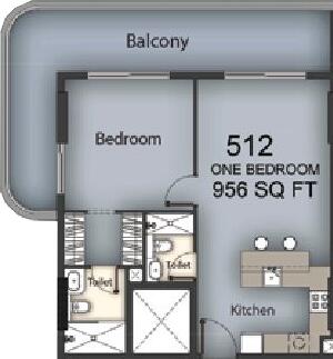 Floor plan — 1 BR