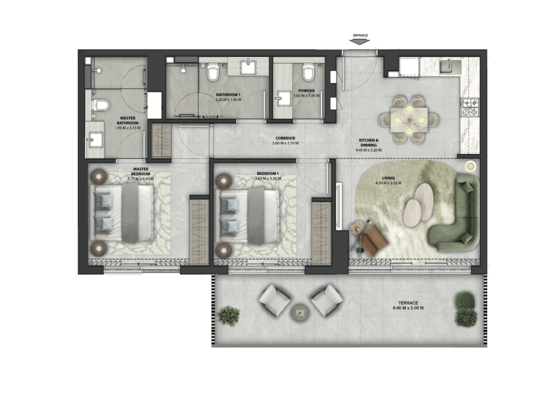 Floor plan — 2 BR