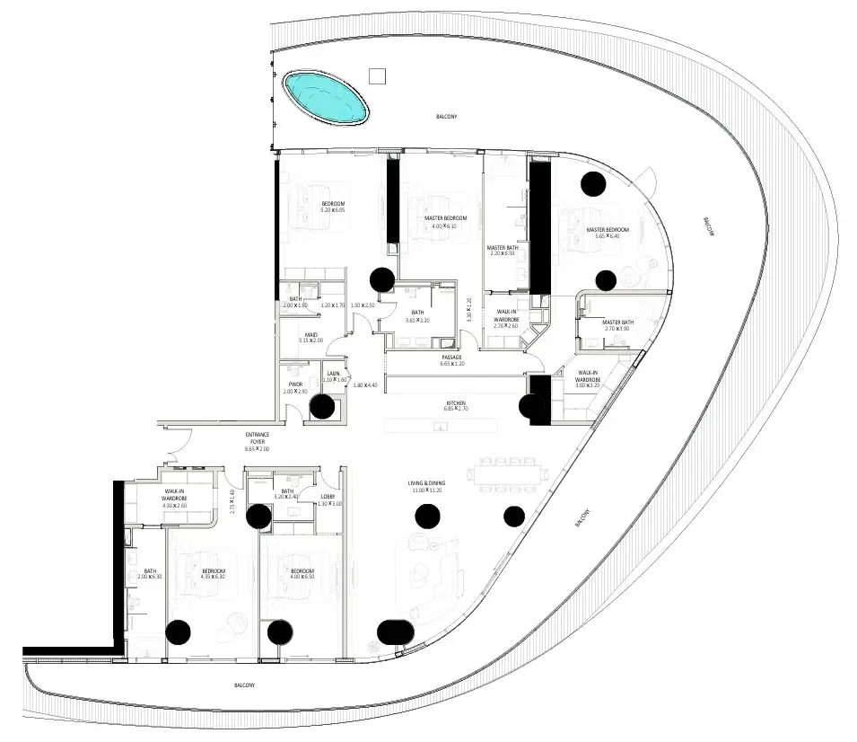 Floor plan — 5 BR