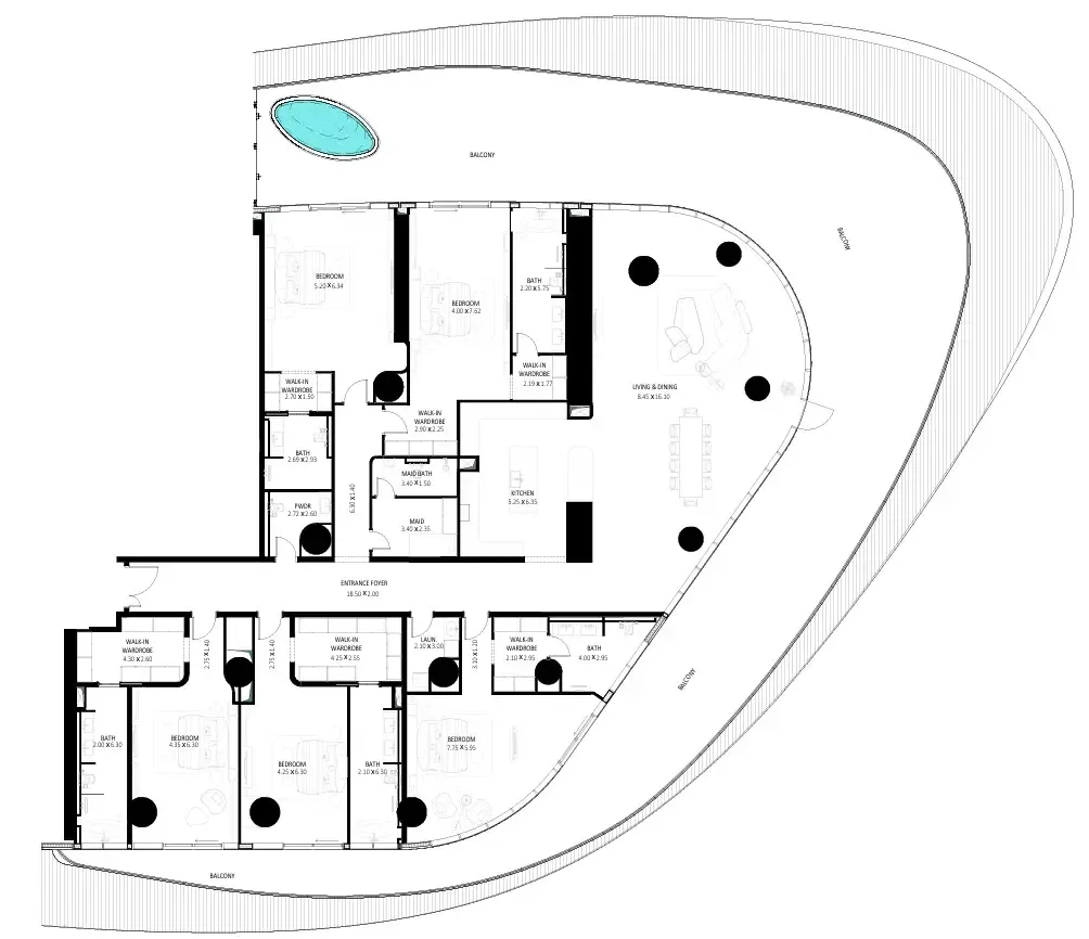 Floor plan — 5 BR