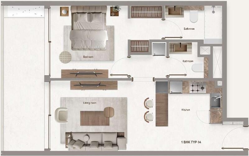 Floor plan — 1 BR