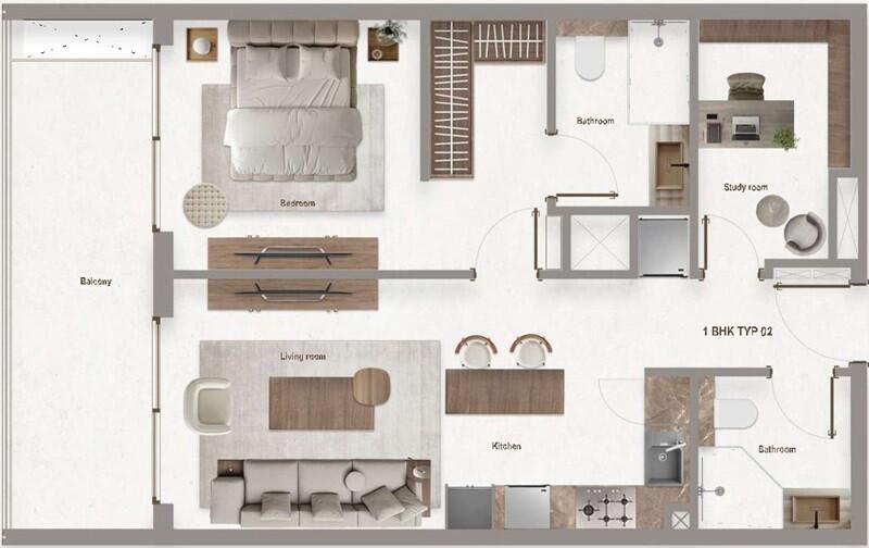 Floor plan — 1 BR