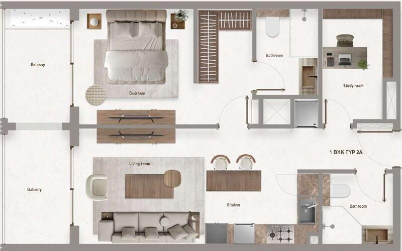 Floor plan — 1 BR