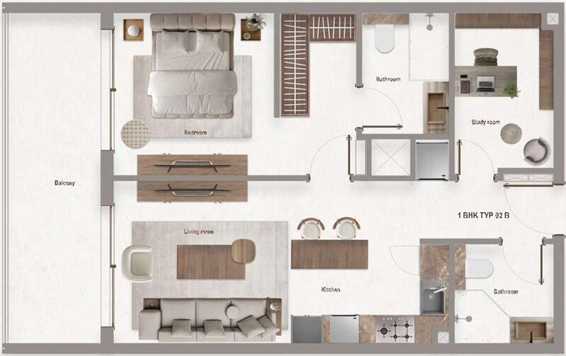 Floor plan — 1 BR