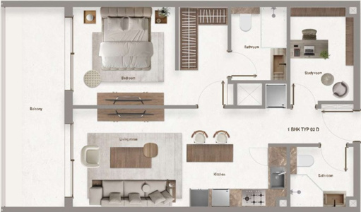 Floor plan — 1 BR