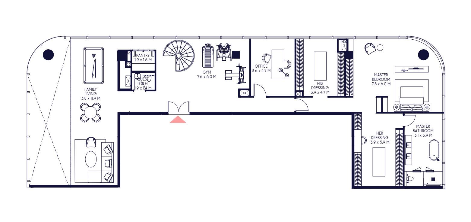 Floor plan — 5 BR