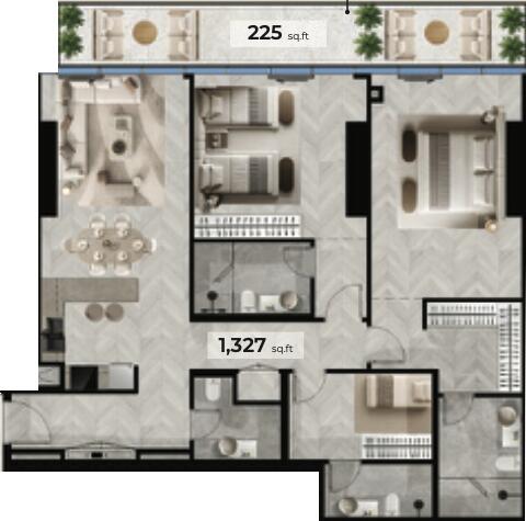 Floor plan — 2 BR