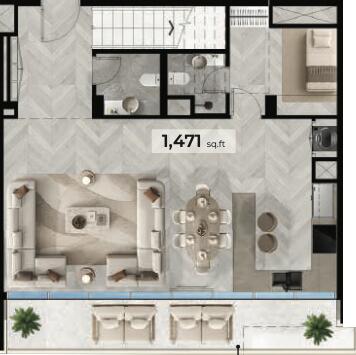Floor plan — 2 BR