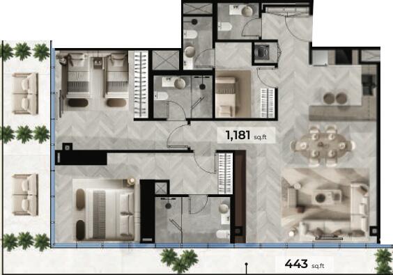 Floor plan — 2 BR