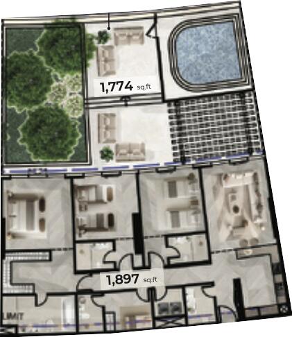 Floor plan — 3 BR