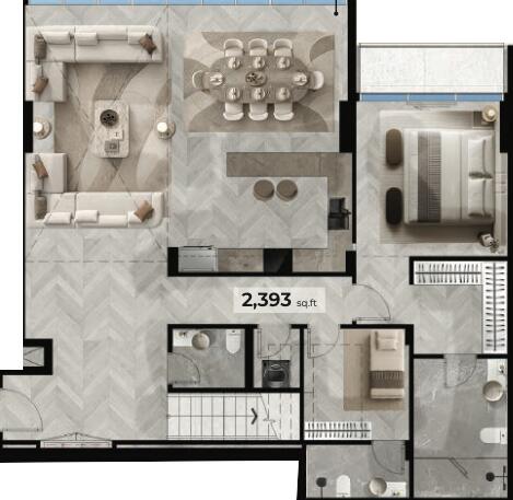 Floor plan — 3 BR