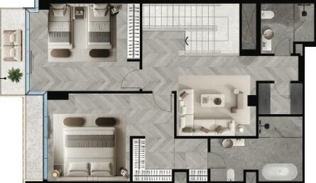 Floor plan — 3 BR