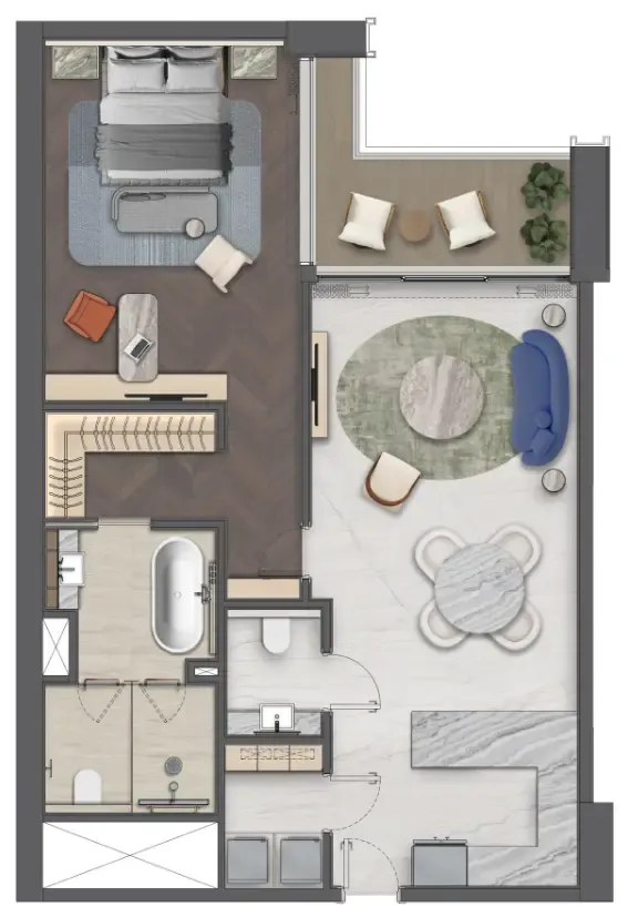 Floor plan — 1 BR
