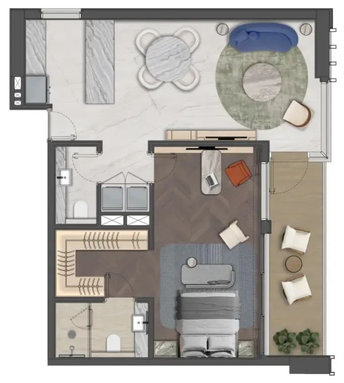 Floor plan — 1 BR