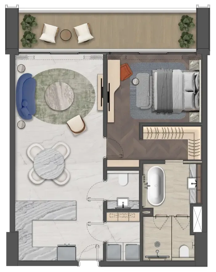 Floor plan — 1 BR