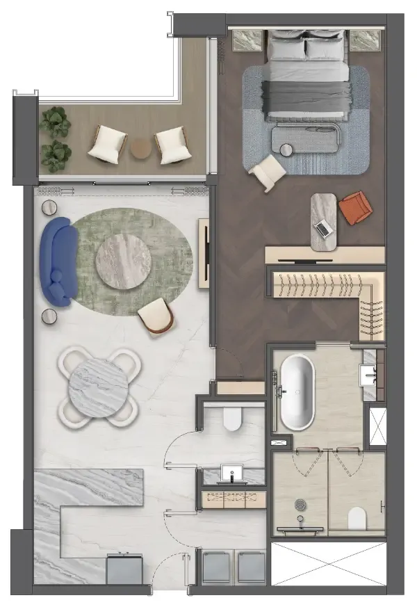 Floor plan — 1 BR
