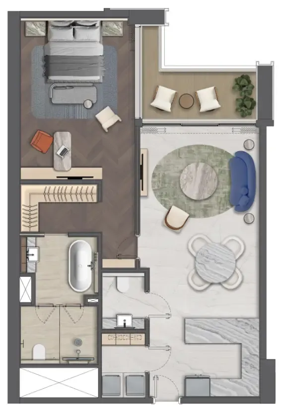 Floor plan — 1 BR
