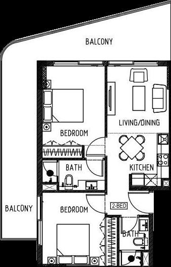 Floor plan — 2 BR