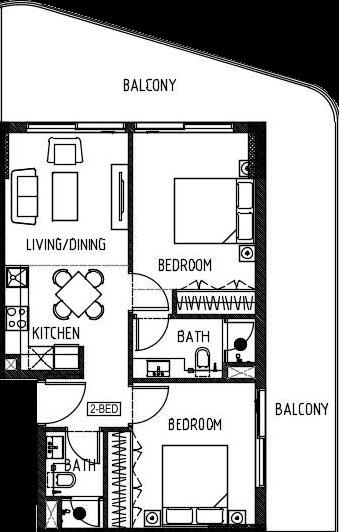 Floor plan — 2 BR