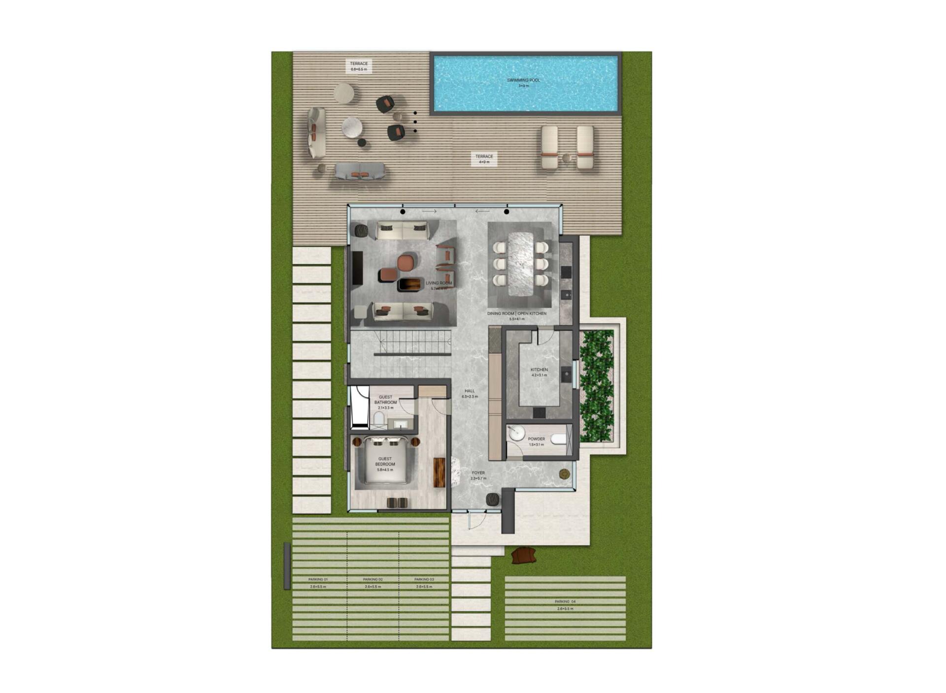 Floor plan — 5 BR