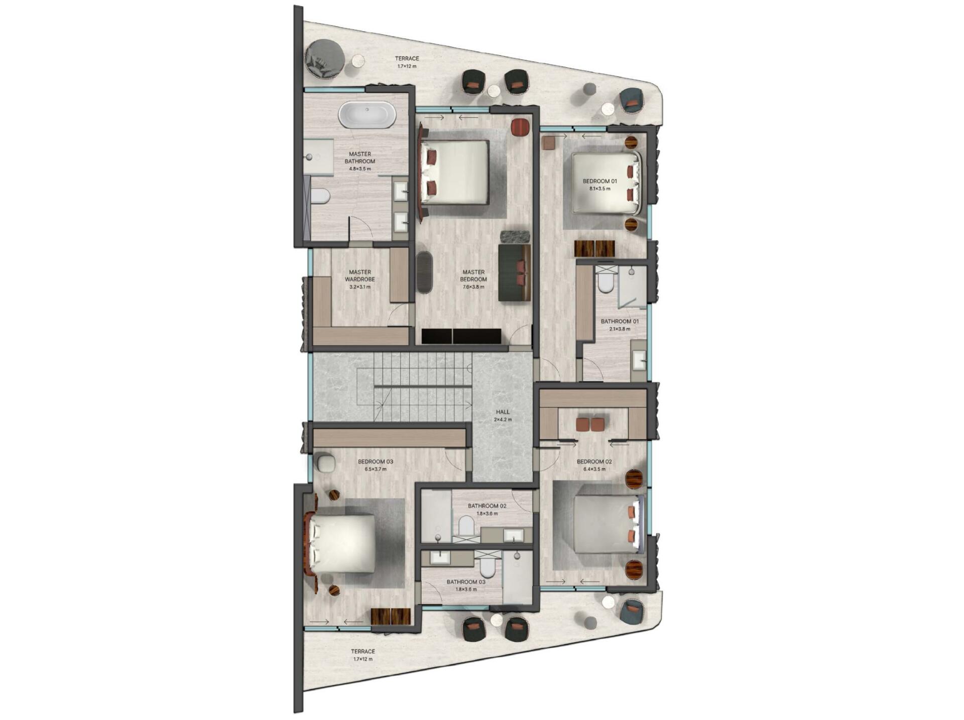 Floor plan — 5 BR