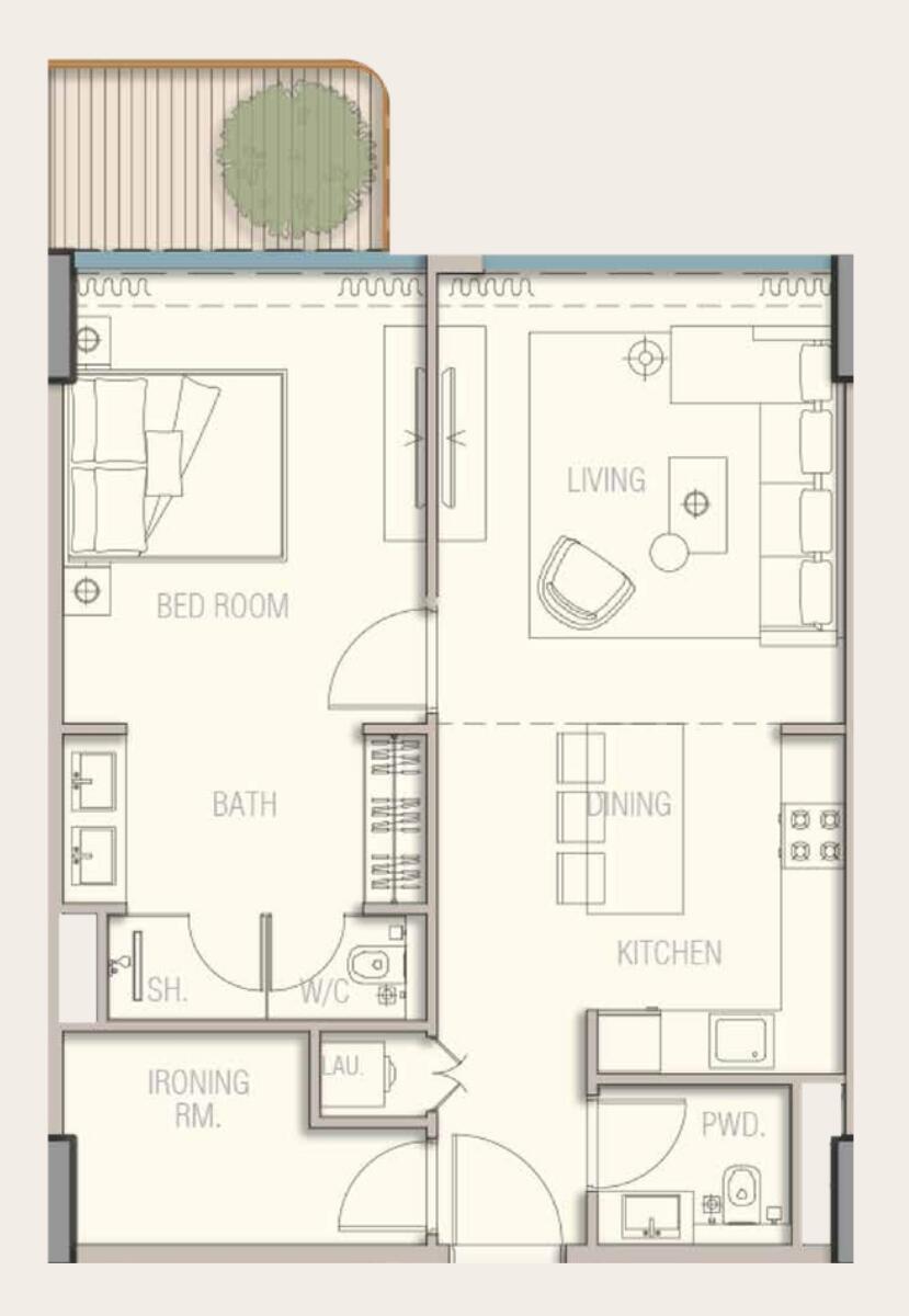 Floor plan — 1 BR