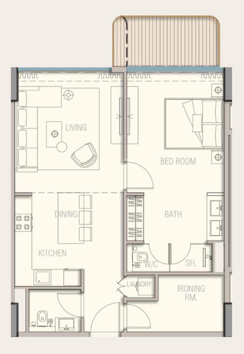 Floor plan — 1 BR