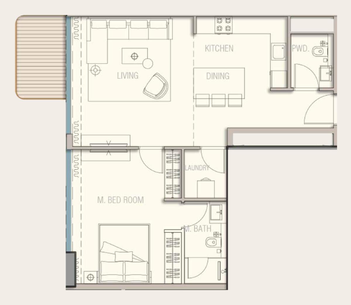 Floor plan — 1 BR
