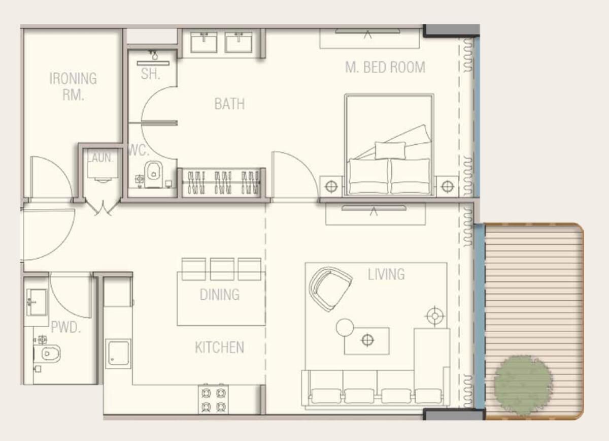 Floor plan — 1 BR