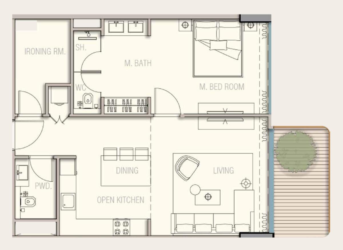 Floor plan — 1 BR