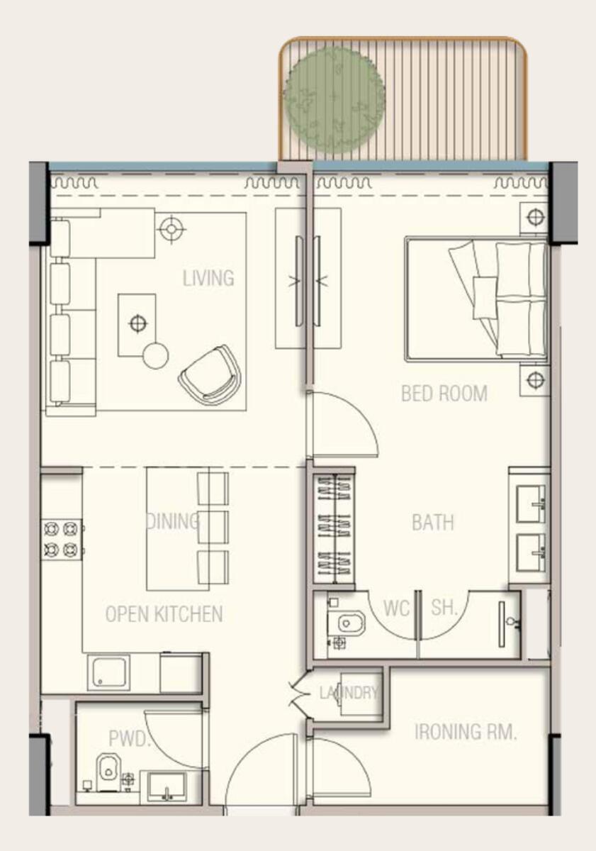 Floor plan — 1 BR